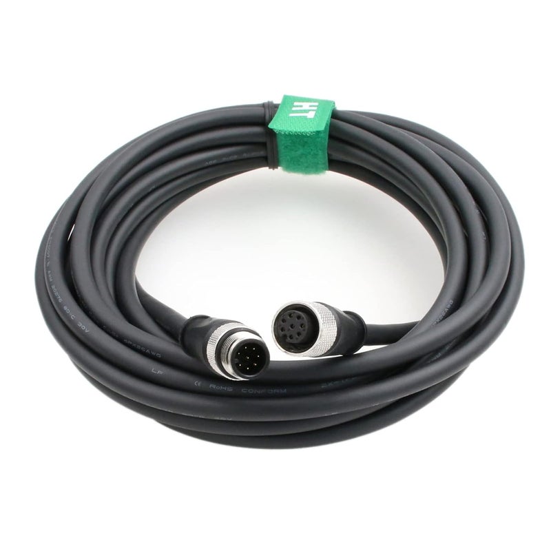 HangTon in-Sight Remote Head Camera Cable for Cognex M12 A-Coded 8 pin Female to 8 pin Male 5M - Image 3